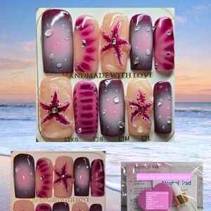 Pink and Purple Press-On Nails